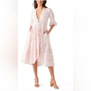 Free People Light Pink Floral Maxi Dress